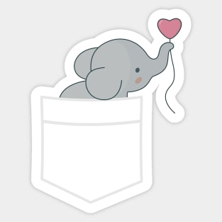 Kawaii Elephant Pocket T-Shirt Sticker